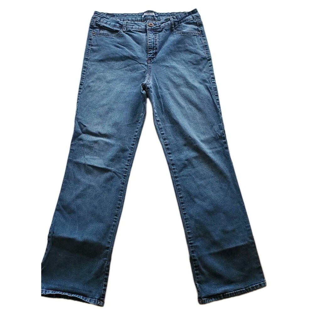 BandolinoBlu Bootcut Jeans Sz 16 Stella Embellished Back Flap Pockets Women's